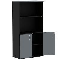 Armário Misto Pe25 Pandin 79,20 Cm Em Mdp Preto E Grafito Com Duas Portas E Prateleira Superior - 3