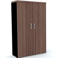 Armário Alto Pe40 Pandin 80 Cm (Largura) Em Mdp Walnut E Preto Com Duas Portas - 1