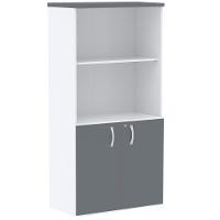 Armário Misto Pe25 Pandin 79,20 Cm Em Mdp Branco E Grafito Com Duas Portas E Prateleira Superior - 1