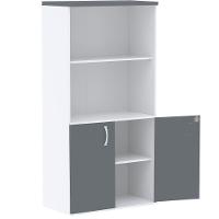 Armário Misto Pe25 Pandin 79,20 Cm Em Mdp Branco E Grafito Com Duas Portas E Prateleira Superior - 2