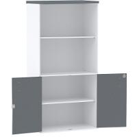 Armário Misto Pe25 Pandin 79,20 Cm Em Mdp Branco E Grafito Com Duas Portas E Prateleira Superior - 3