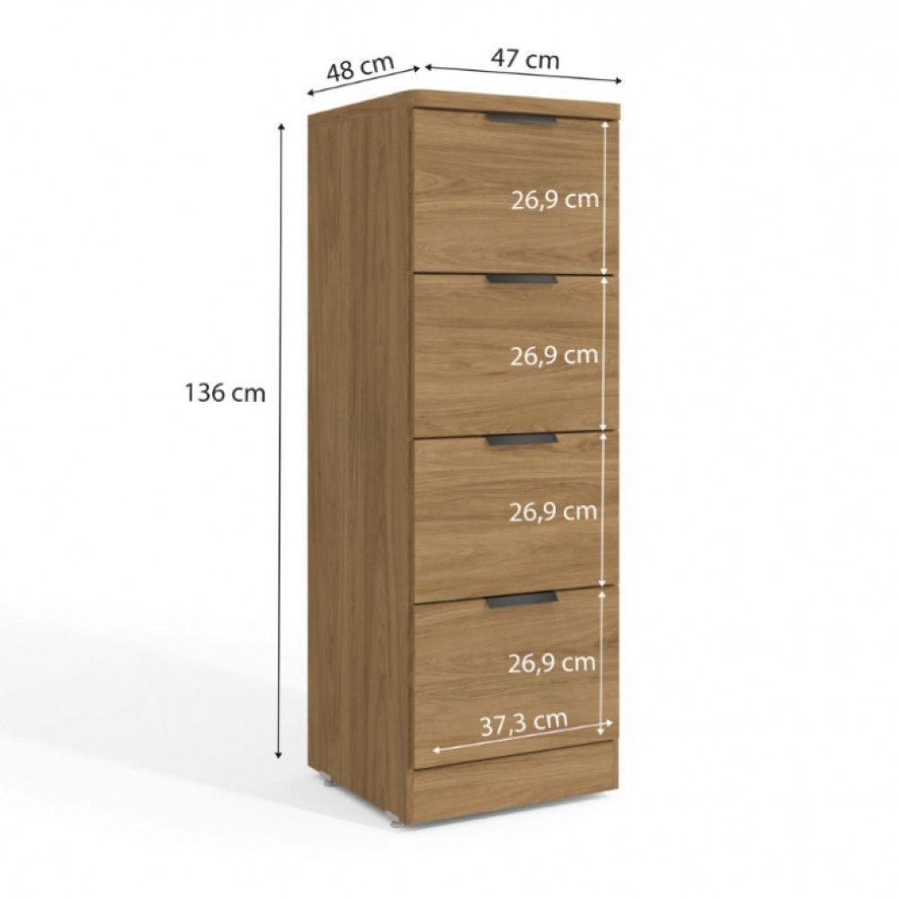 Armário Arquivo Office Versátil 4 Gavetas Com Chave 1004a Kappesberg Itapua - 4