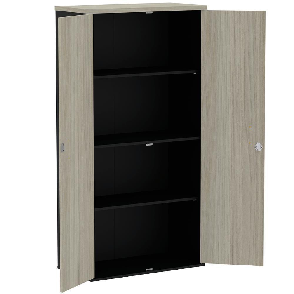 Armário Alto Pe25 Pandin 79,20 Cm (Largura) Em Mdp Nogueira Casablanca E Preto Com Duas Portas - 4