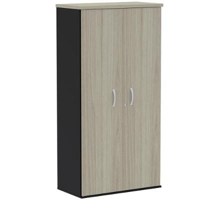 Armário Alto Pe25 Pandin 79,20 Cm (Largura) Em Mdp Nogueira Casablanca E Preto Com Duas Portas