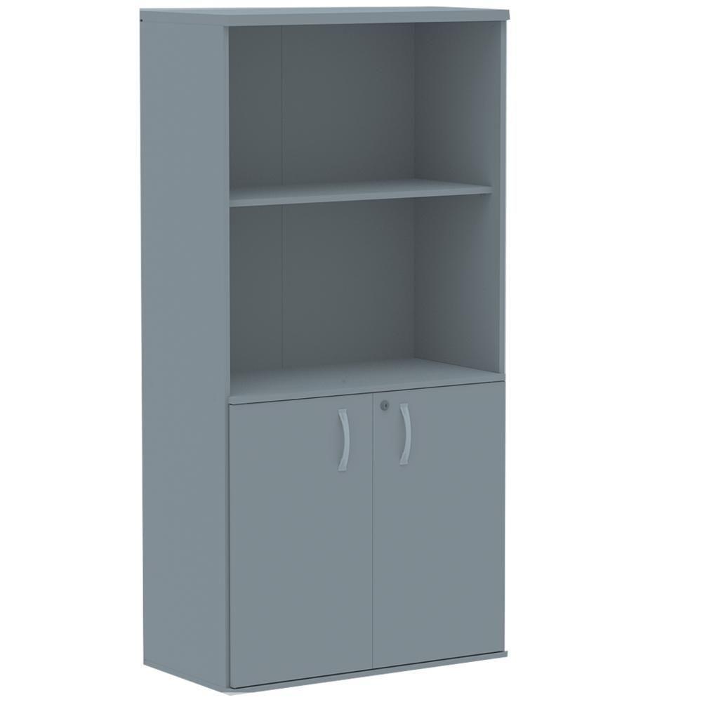 Armário Misto Pe25 Pandin 79,20 Cm (Largura) Em Mdp Liso Cinza Com Duas Portas E Prateleira Superior - 1