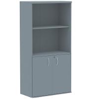 Armário Misto Pe25 Pandin 79,20 Cm (Largura) Em Mdp Liso Cinza Com Duas Portas E Prateleira Superior - 1