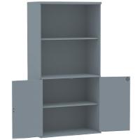 Armário Misto Pe25 Pandin 79,20 Cm (Largura) Em Mdp Liso Cinza Com Duas Portas E Prateleira Superior - 5