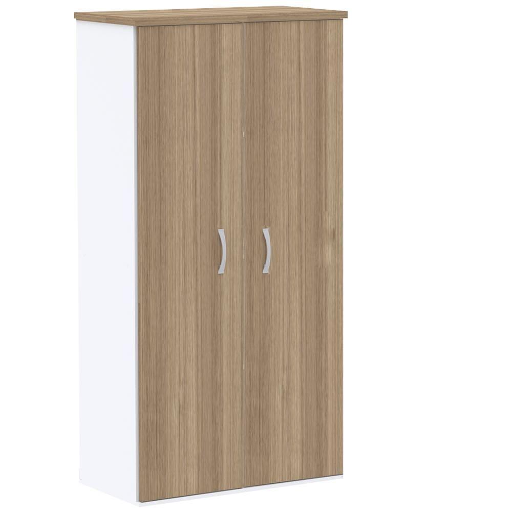 Armário Alto Pe25 Pandin 79,20 Cm (Largura) Em Mdp Noce Naturalle E Branco Com Duas Portas - 1