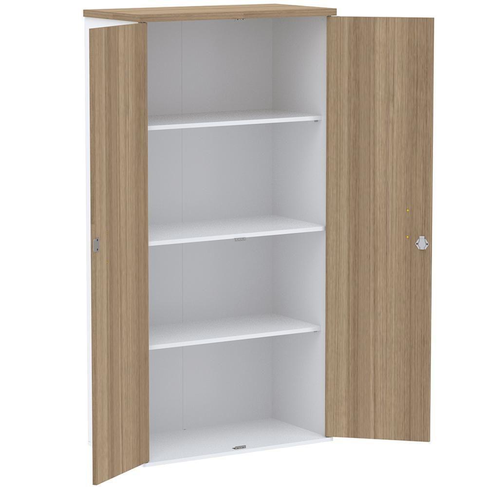 Armário Alto Pe25 Pandin 79,20 Cm (Largura) Em Mdp Noce Naturalle E Branco Com Duas Portas - 3