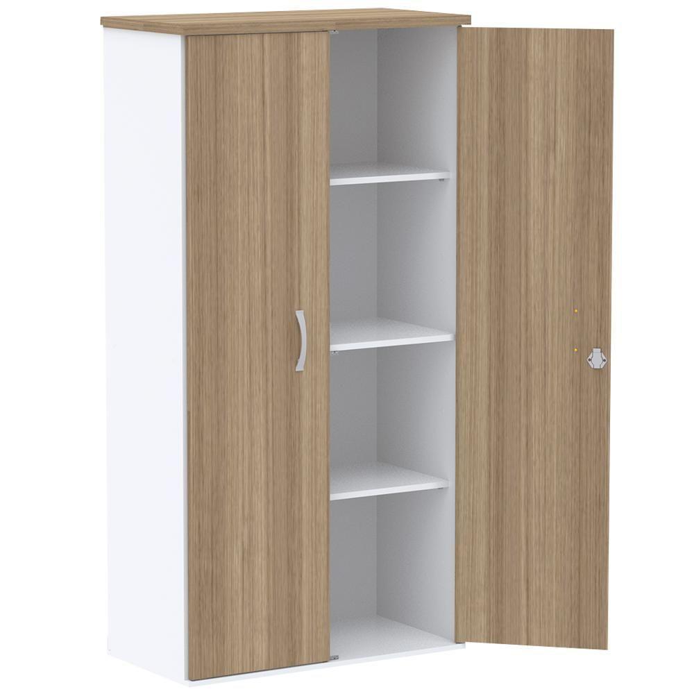 Armário Alto Pe25 Pandin 79,20 Cm (Largura) Em Mdp Noce Naturalle E Branco Com Duas Portas - 4