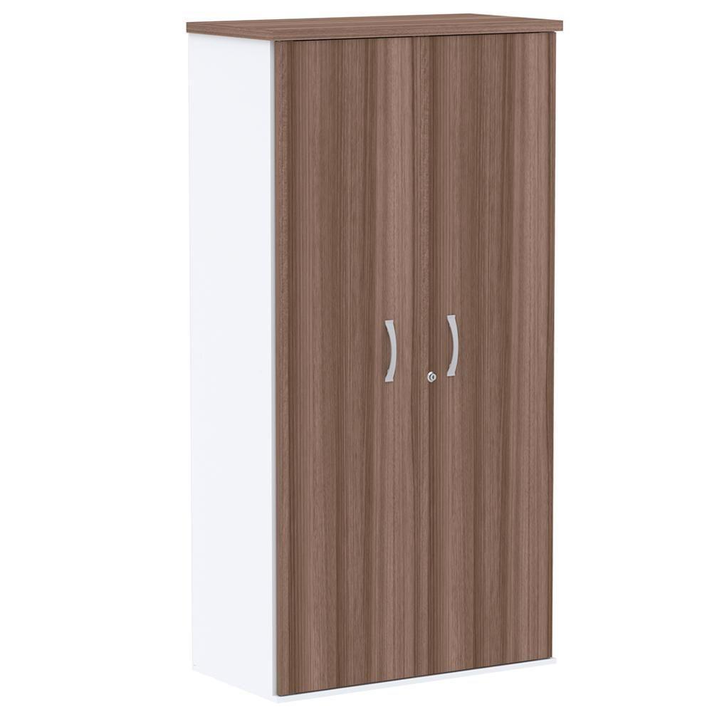 Armário Alto Pe25 Pandin 79,20 Cm (Largura) Em Mdp Walnut E Branco Com Duas Portas - 1