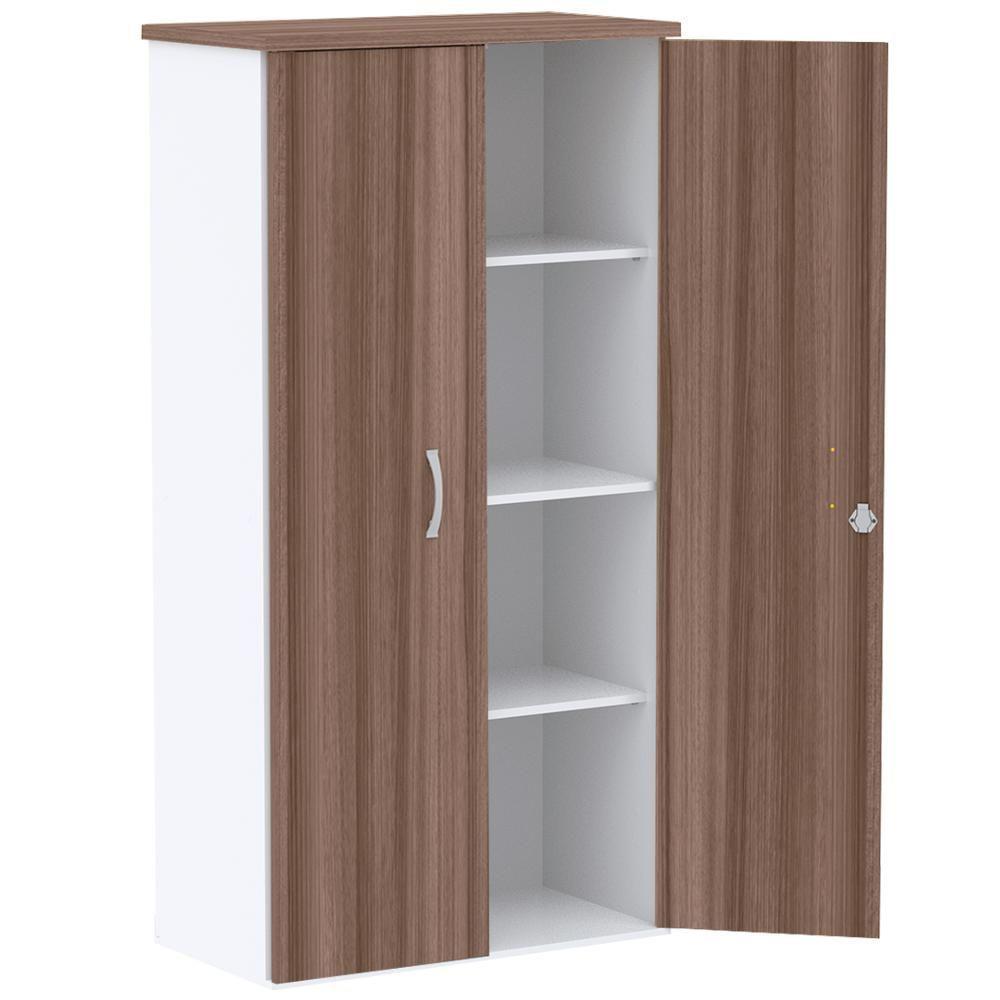 Armário Alto Pe25 Pandin 79,20 Cm (Largura) Em Mdp Walnut E Branco Com Duas Portas - 2