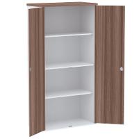 Armário Alto Pe25 Pandin 79,20 Cm (Largura) Em Mdp Walnut E Branco Com Duas Portas - 4