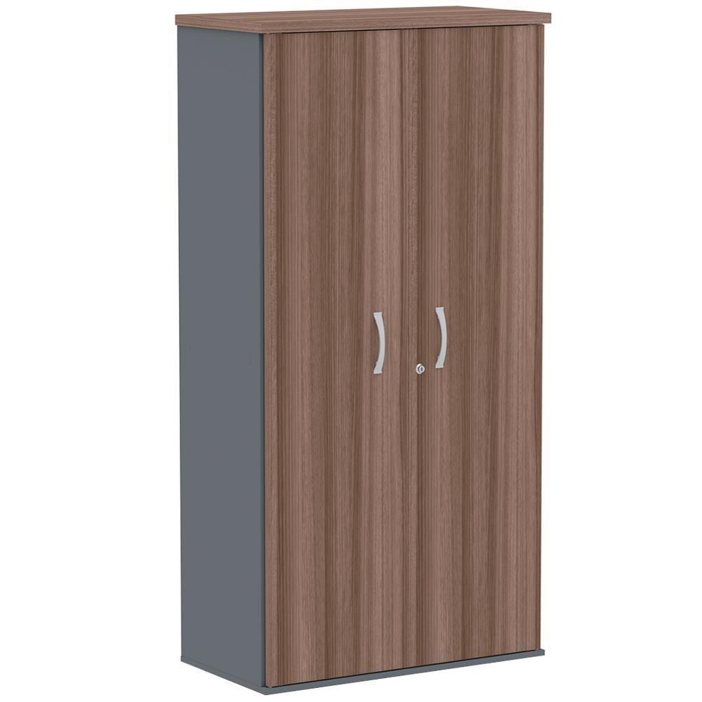 Armário Alto Pe25 Pandin 79,20 Cm (Largura) Em Mdp Walnut E Grafito Com Duas Portas - 1