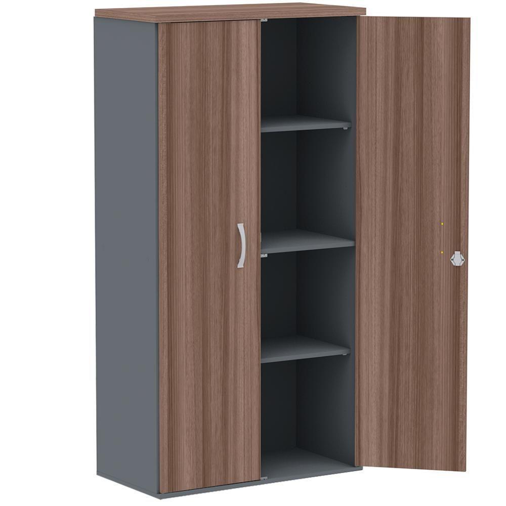 Armário Alto Pe25 Pandin 79,20 Cm (Largura) Em Mdp Walnut E Grafito Com Duas Portas - 3