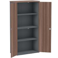 Armário Alto Pe25 Pandin 79,20 Cm (Largura) Em Mdp Walnut E Grafito Com Duas Portas - 2
