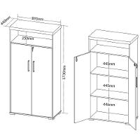 Kit 2 Armários Multiuso Office 2 Portas E Nicho Atria Executiva A02 Carvalho Branco - Lyam Decor