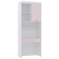 Bancada De Estudos Modulada 90cm 1 Porta Alpes Luciane Móveis Branco Pf Com Rosa Pf - 2