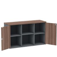 Armário Baixo Credenza Pe25 Pandin 121,50 Cm (Largura) Em Mdp Walnut E Grafito E Duas Portas - 3