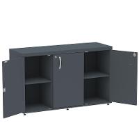 Armário Baixo Credenza Pe40 Pandin 121,50 Cm (Largura) Em Mdp Grafito Com Três Portas - 3