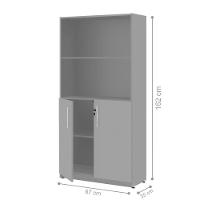 Armario Com 2 Portas Niver Cinza - 2