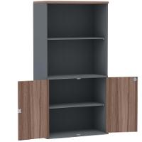 Armário Misto Pe25 Pandin 79,20 Cm Em Mdp Walnut E Grafito Com Duas Portas E Prateleira Superior - 3