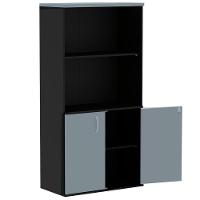 Armário Misto Pe25 Pandin 79,20 Cm Em Mdp Liso Cinza E Preto Com Duas Portas E Prateleira Superior - 10