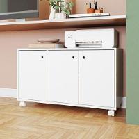 Balcão Em Mdp Com 3 Portas 1 Prateleira E 4 Pés Rodízio Brv Móveis Branco