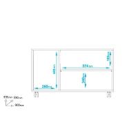 Balcão Em Mdp Com 3 Portas 1 Prateleira E 4 Pés Rodízio Brv Móveis Branco - 6