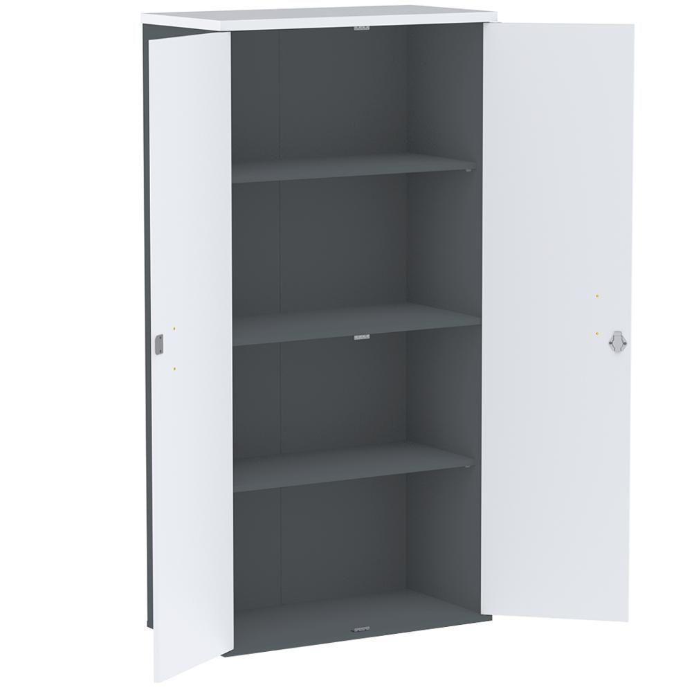 Armário Alto Pe25 Pandin 79,20 Cm (Largura) Em Mdp Grafito E Branco Com Duas Portas - 2