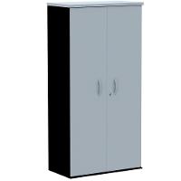 Armário Alto Pe25 Pandin 79,20 Cm (Largura) Em Mdp Liso Cinza E Preto Com Duas Portas - 1