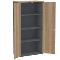 Armário Alto Pe25 Pandin 79,20 Cm (Largura) Em Mdp Noce Naturalle E Grafito Com Duas Portas - 7