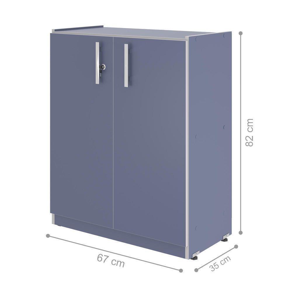 Armario Baixo Com 2 Portas Versare Azul - 2