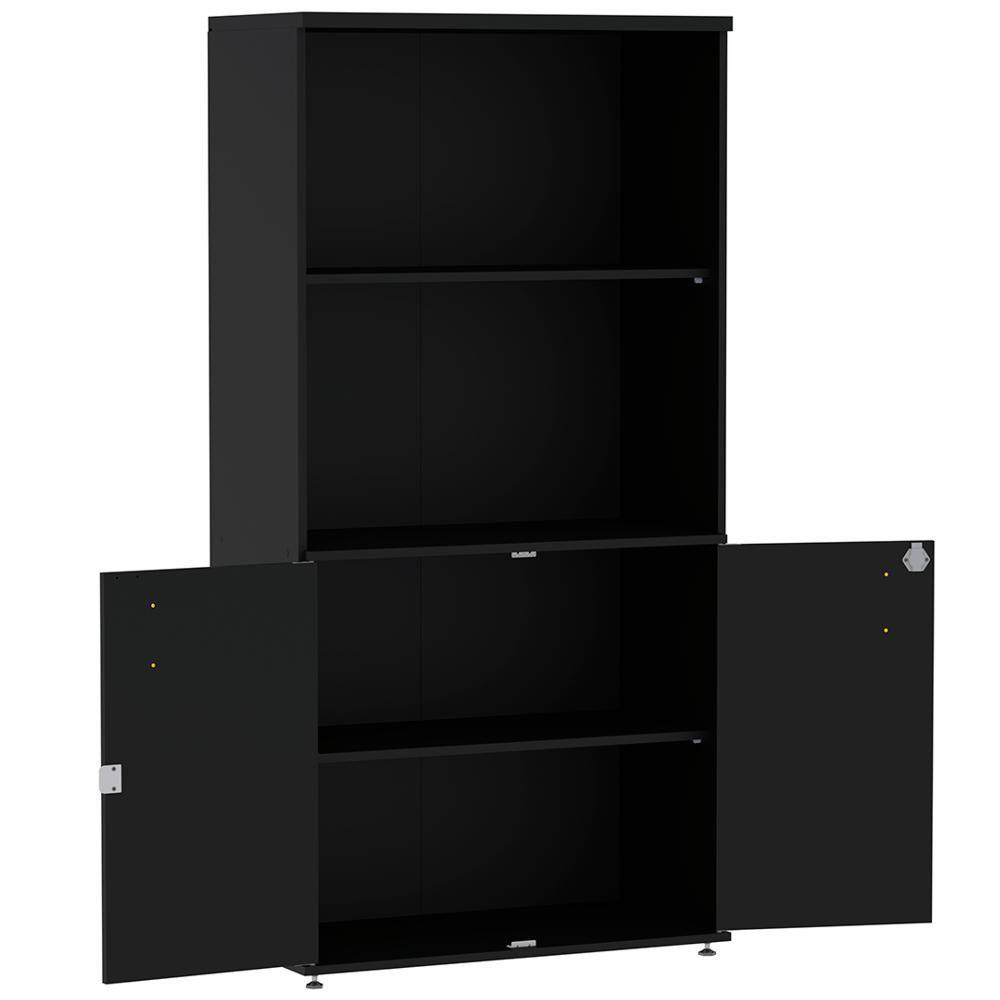 Armário Misto Pe25 Pandin 79,20 Cm (Largura) Em Mdp Liso Preto Com Duas Portas E Prateleira Superior - 3