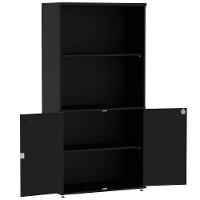 Armário Misto Pe25 Pandin 79,20 Cm (Largura) Em Mdp Liso Preto Com Duas Portas E Prateleira Superior - 3