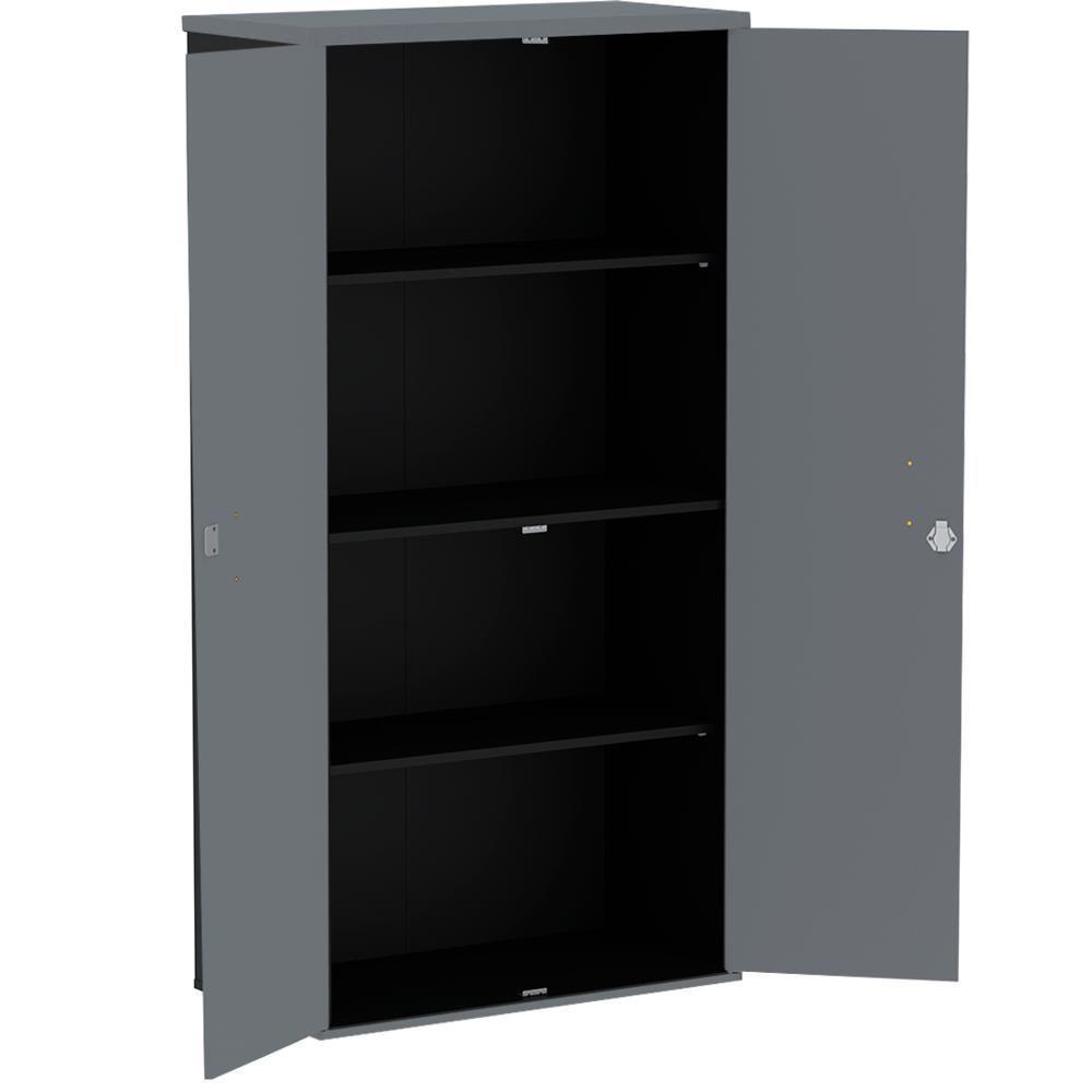 Armário Alto Pe25 Pandin 79,20 Cm (Largura) Em Mdp Preto E Grafito Com Duas Portas - 3