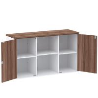 Armário Baixo Credenza Pe25 Pandin 121,50 Cm (Largura) Em Mdp Walnut E Branco Com Duas Portas - 6