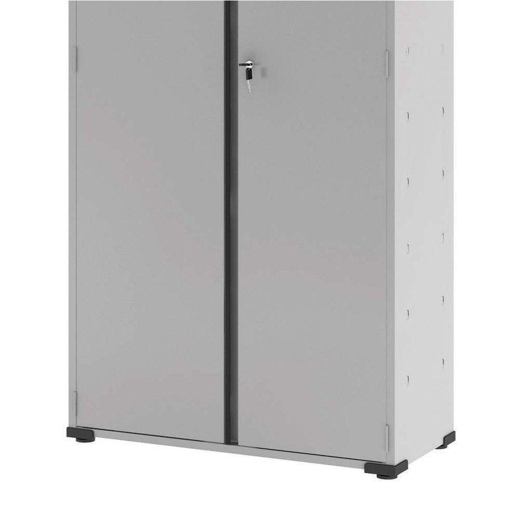 Armário de Aço Escritório Fechadura 4 Prateleiras EA301 - Cinza - 5