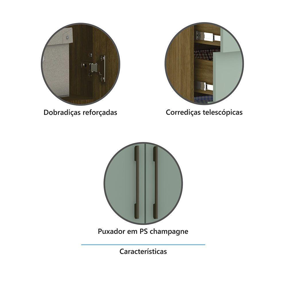 Bancada De Estudos Modulada 90cm 1 Porta E 1 Gaveta Paris Luciane Móveis Avelã Pf Com Avelã Pf - 3