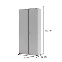 Armário Aço Escritório Fechadura 3 Prateleiras Ea302 Cinza - 5