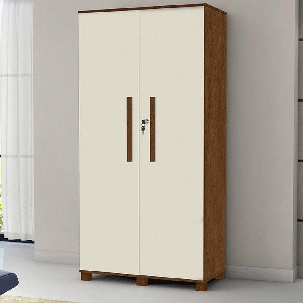 Multiuso Organizador Dacar 2 Portas Com Chaves Canela/off White Canela/off White - 1