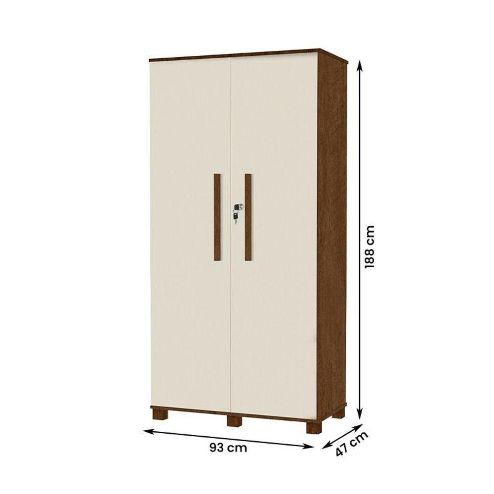 Multiuso Organizador Dacar 2 Portas Com Chaves Canela/off White Canela/off White - 2