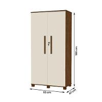 Multiuso Organizador Dacar 2 Portas Com Chaves Canela/off White Canela/off White - 2