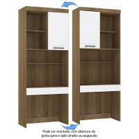 Bancada De Estudos Modulada 90cm 1 Porta E 1 Gaveta Paris Luciane Móveis Avelã Pf Com Branco Pf - 8