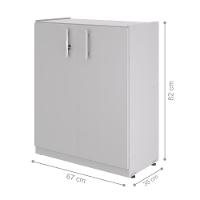 Armario Baixo Com 2 Portas Versare Cinza - 2