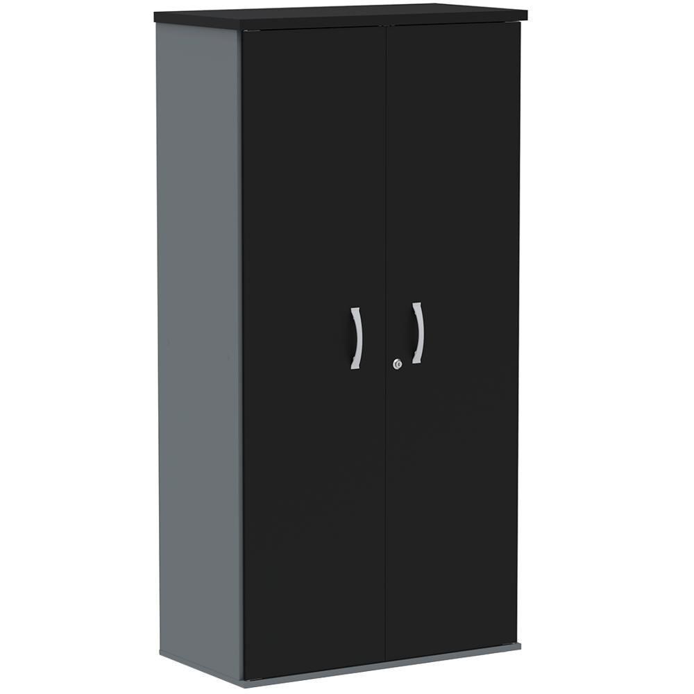 Armário Alto Pe25 Pandin 79,20 Cm (Largura) Em Mdp Grafito E Preto Com Duas Portas - 1