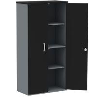 Armário Alto Pe25 Pandin 79,20 Cm (Largura) Em Mdp Grafito E Preto Com Duas Portas - 4