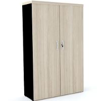 Armário Alto Pe40 Pandin 80 Cm (Largura) Em Mdp Nogueira Casablanca E Preto Com Duas Portas - 1