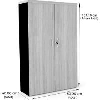 Armário Alto Pe40 Pandin 80 Cm (Largura) Em Mdp Nogueira Casablanca E Preto Com Duas Portas - 3