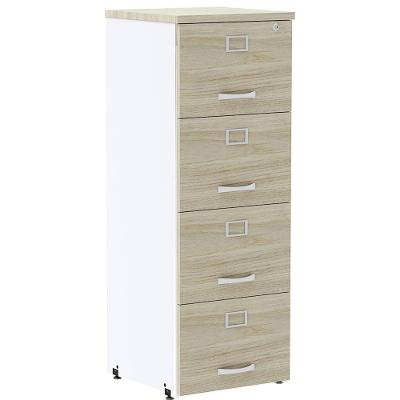 Armário De Arquivo Oficio Pe25 Pandin 45,70 Cm Em Mdp Nogueira Casablanca E Branco 4 Gavetas